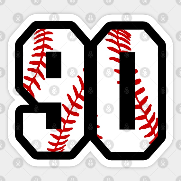 Baseball Number 90 #90 Baseball Shirt Jersey Favorite Player Biggest Fan Sticker by TeeCreations